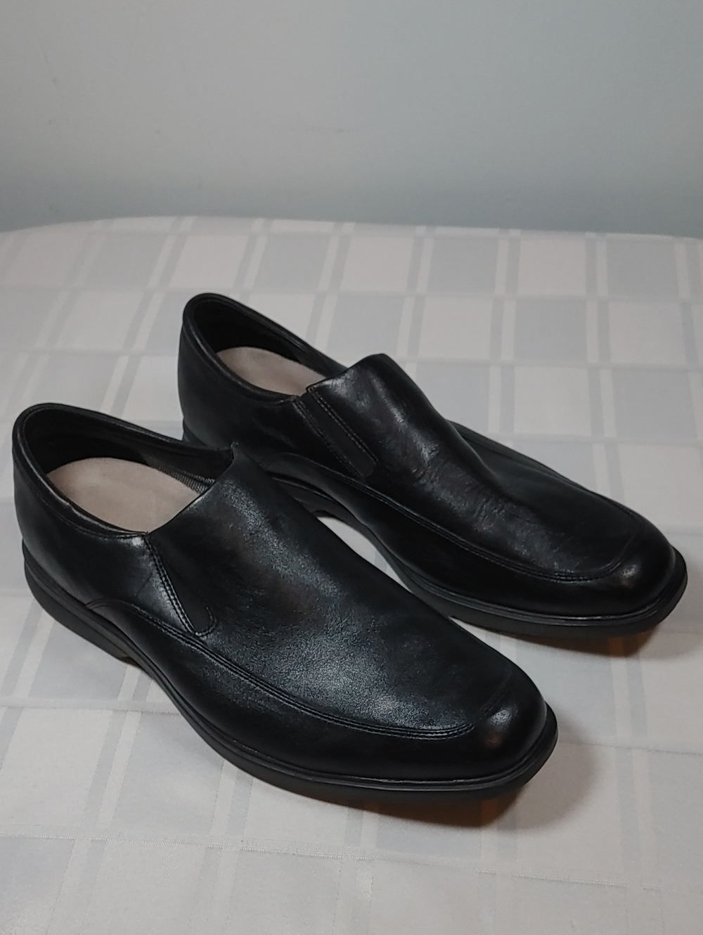 Rockport Men's Black Leather Slip-On Dress Loafers, Size 11.5 W